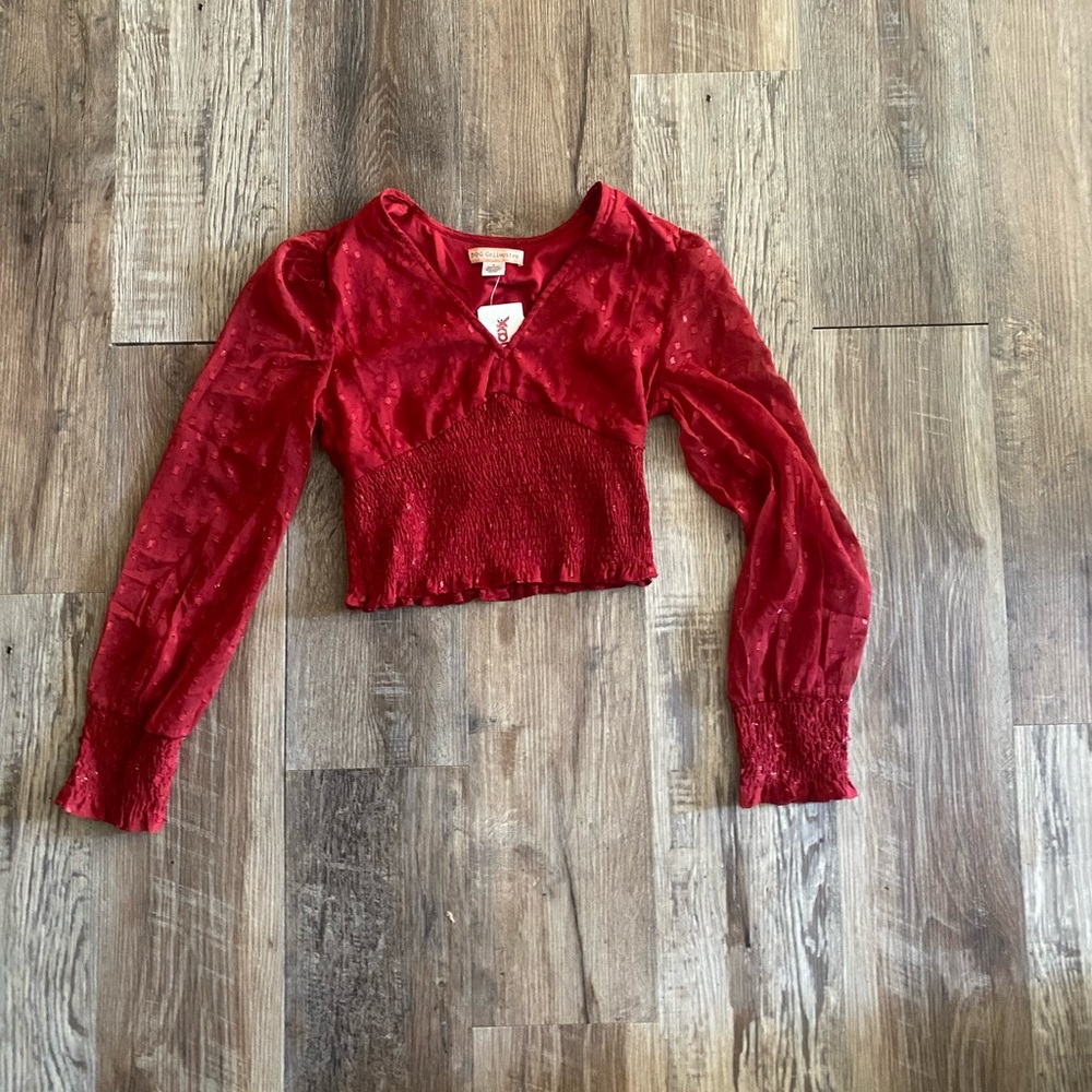Cute red long sleeve top